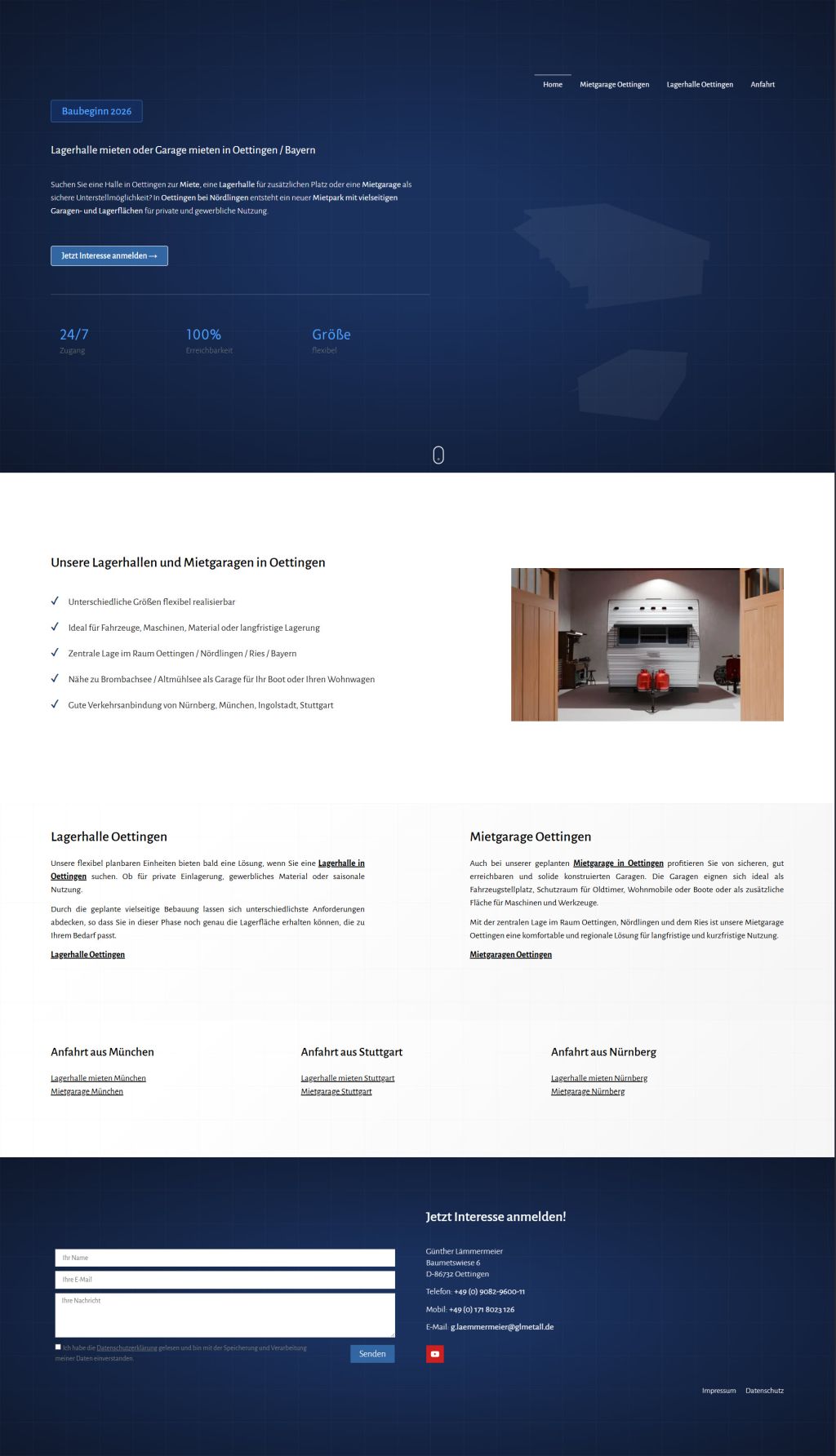 Mietgarage Oettingen und Lagerhalle Oettingen mieten