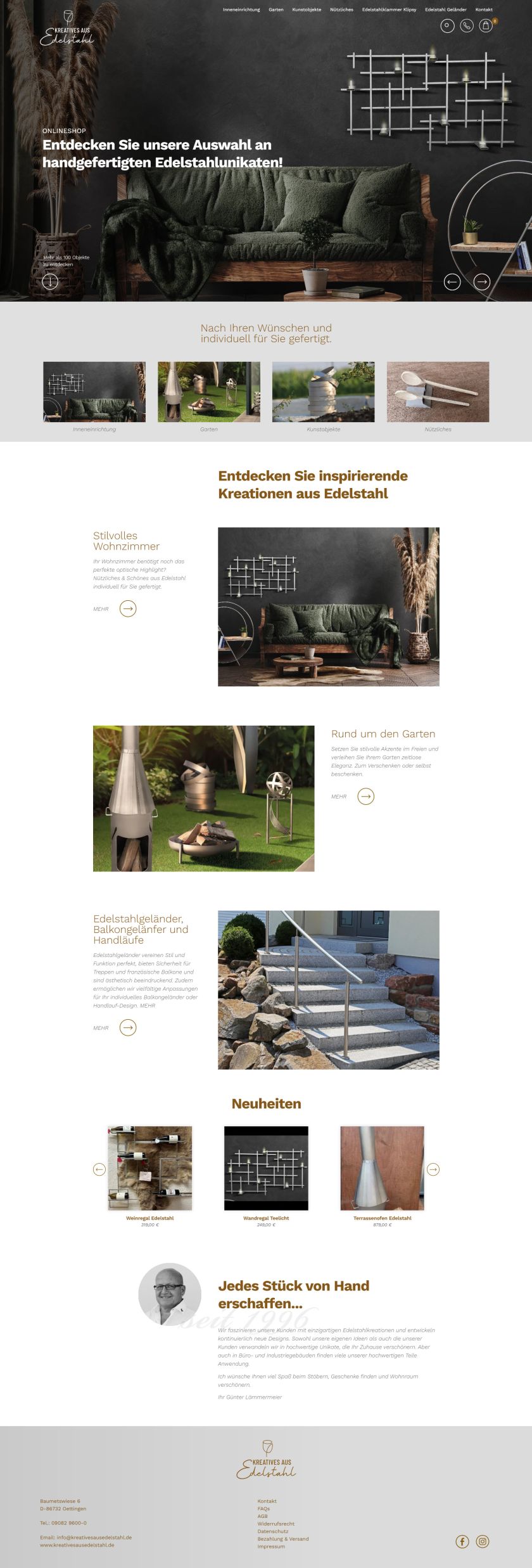 Kreatives aus Edelstahl - Inneneinrichtung, Garten, Kunst, Nützliches, Balkongeländer aus Edelstahl